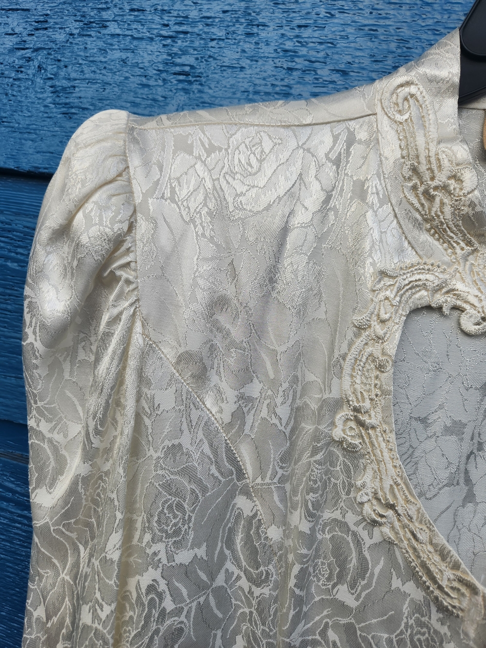 New Frontier Ivory Lace Maxi Dress with Ornate Neckline - Picture 6 of 12